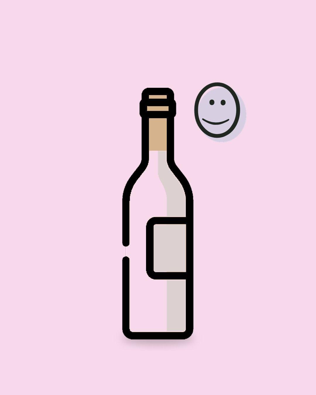 Gezeichnete Weinflasche in der Farbe von Free Grape Society für Roséwein