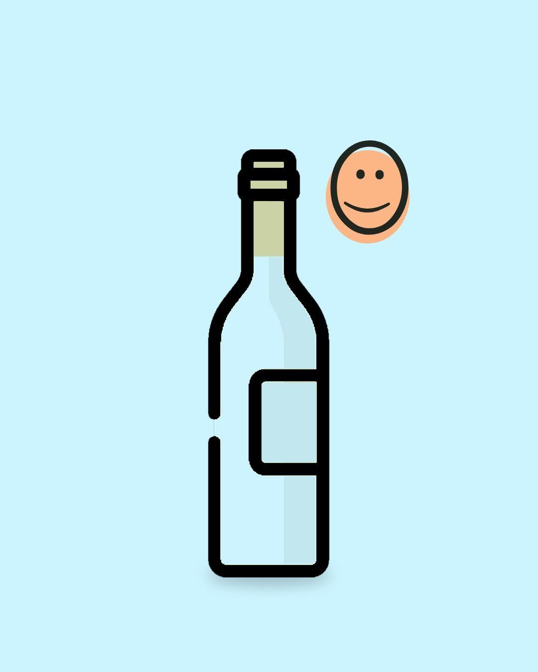 Illustrated wine bottle for still wine