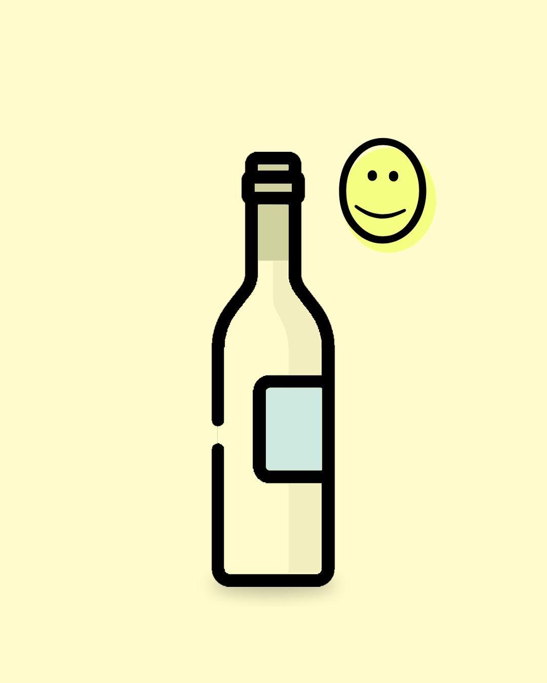 Gezeichnete Weinflasche in der Farbe von Free Grape Society für Weißwein