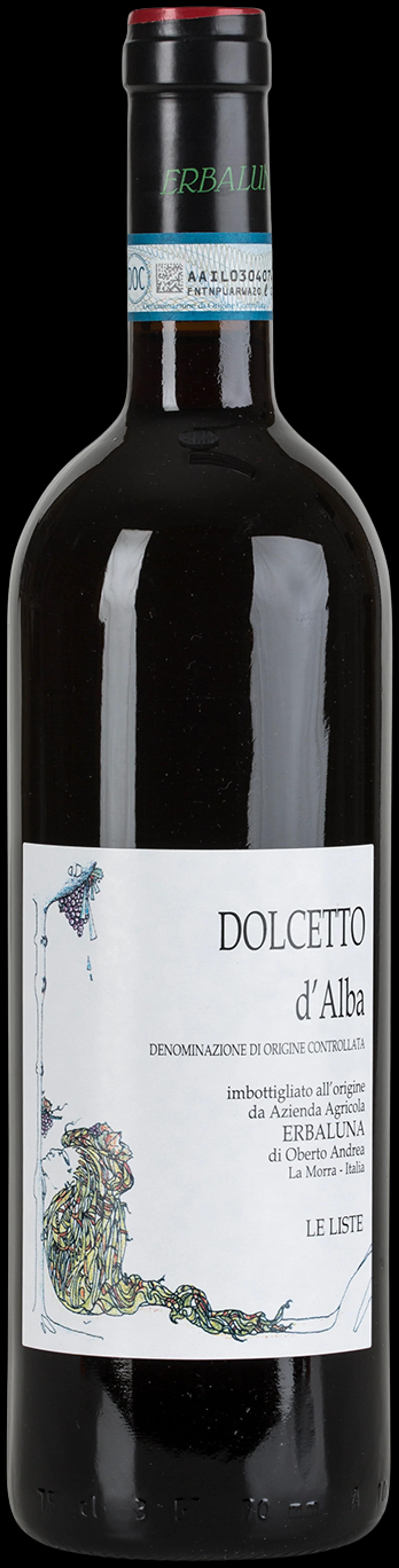 Az. Agr. Erbaluna, Dolcetto d'Alba Le Liste 2024 2024, rött vin från Piemonte