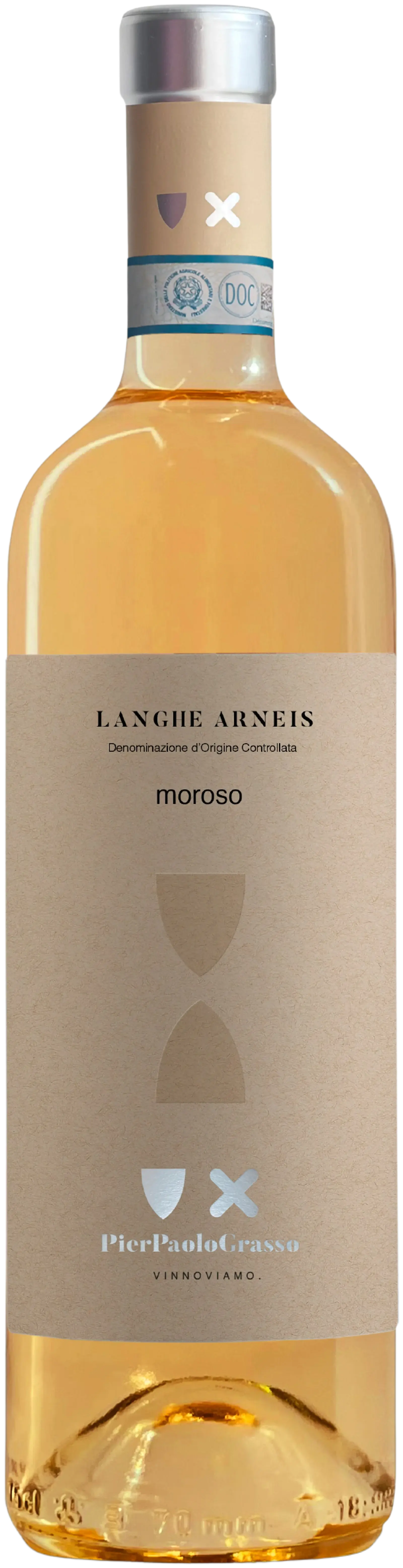 PIER PAOLO GRASSO, LANGHE ARNEIS DOC MOROSO MACERATO 2021, vitt vin från Piemonte