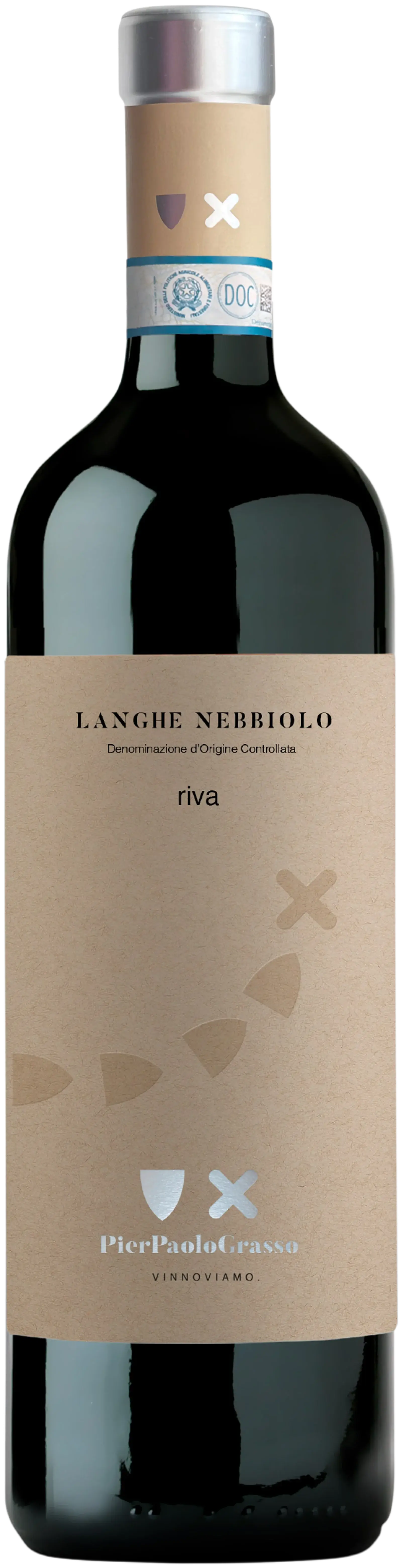 PIER PAOLO GRASSO, LANGHE NEBBIOLO DOC RIVA 2021, rött vin från Piemonte