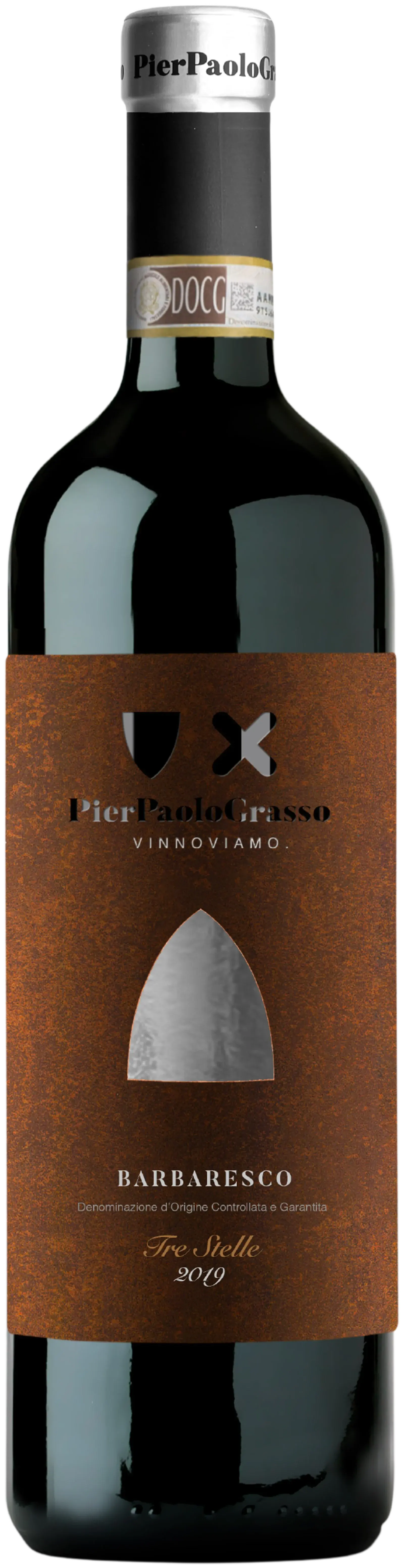PIER PAOLO GRASSO, BARBARESCO DOCG TRE STELLE MGA 2019, rött vin från Piemonte
